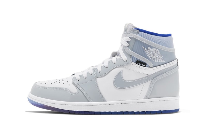 nike air jordan 1 hi zoom sneakers white baby blue grey shoes footwear sneakerhead 