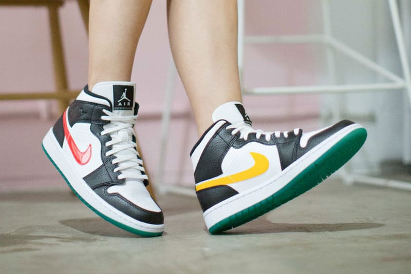 Air Jordan 1 Mid Gets Dressed in Red, Yellow and "Lucid Green"
