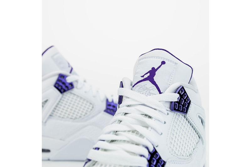 nike air jordan 4 sneakers white purple shoes footwear sneakerhead