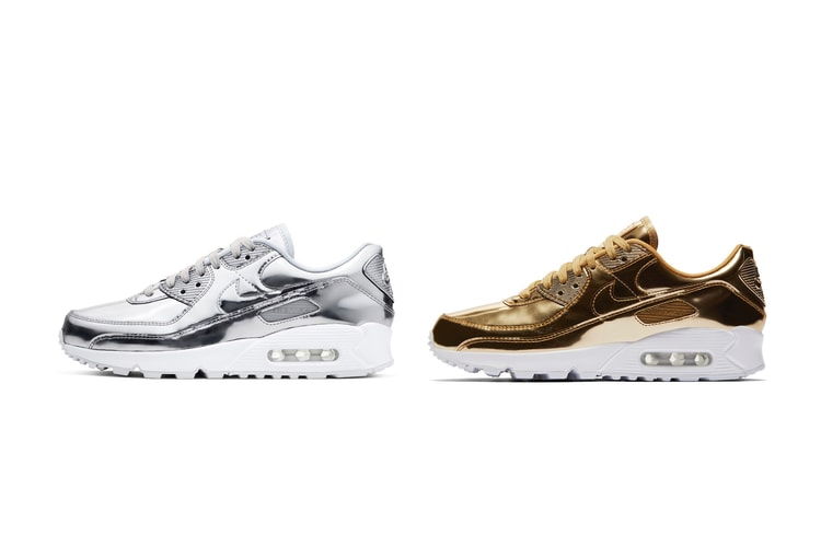 Nike Drops the Air Max 90 in a Shiny "Metallic Pack" Silver and Gold