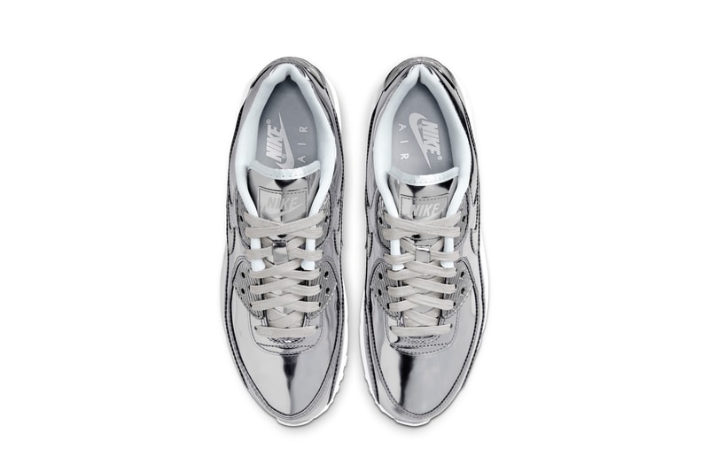 Nike Air Max 90 "Metallic Pack" Silver & Gold Sneaker Release Shiny 