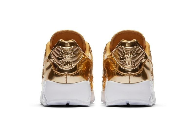 Nike Air Max 90 "Metallic Pack" Silver & Gold Sneaker Release Shiny 