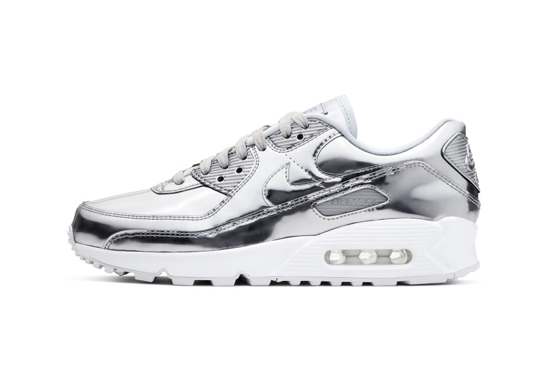 Nike Air Max 90 "Metallic Pack" Silver & Gold Sneaker Release Shiny 