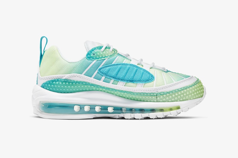 nike air max 98 se womens sneakers oracle aqua blue barely volt green white shoes sneakerhead footwear