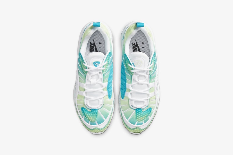 nike air max 98 se womens sneakers oracle aqua blue barely volt green white shoes sneakerhead footwear