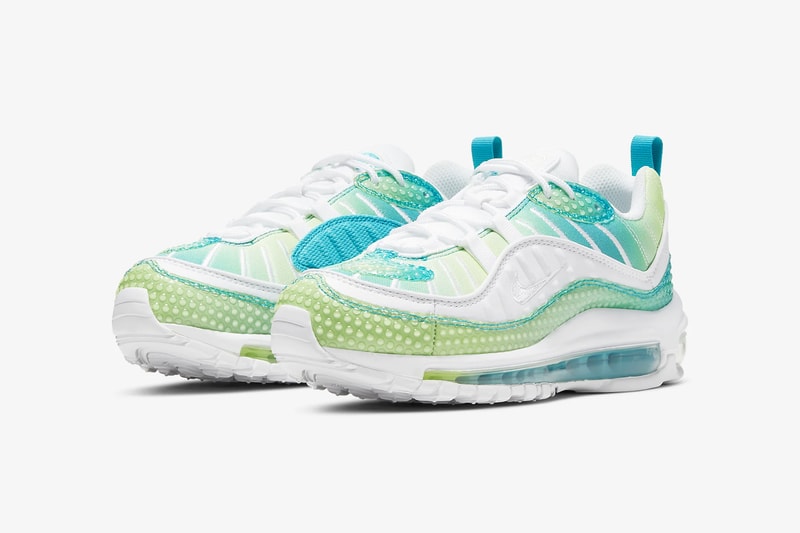 nike air max 98 se womens sneakers oracle aqua blue barely volt green white shoes sneakerhead footwear