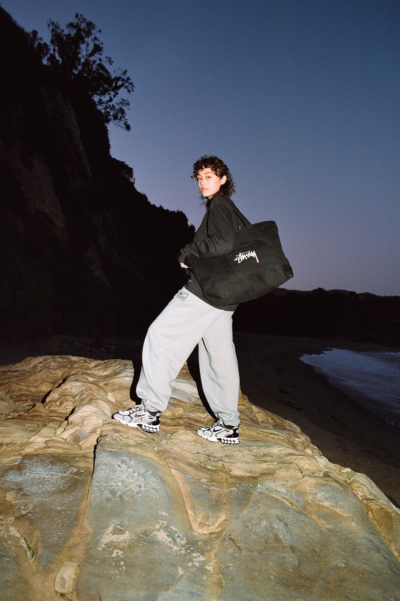 nike stussy collaboration air zoom spiridon cage 2 sneakers beige black silver footwear shoes sneakerhead