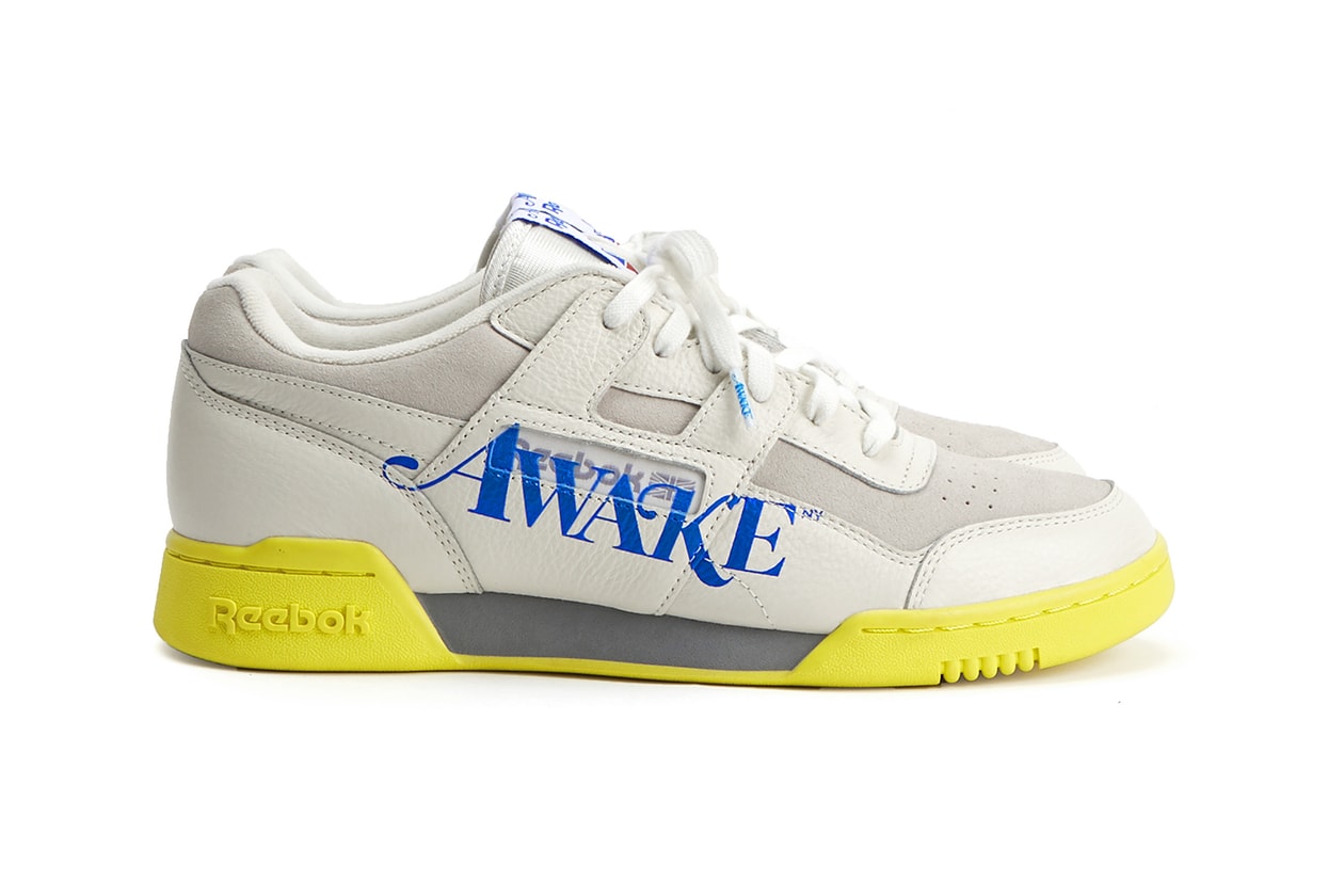 reebok awake ny collaboration workout lo plus instapump fury sneakers white neon yellow blue black footwear shoes sneakerhead