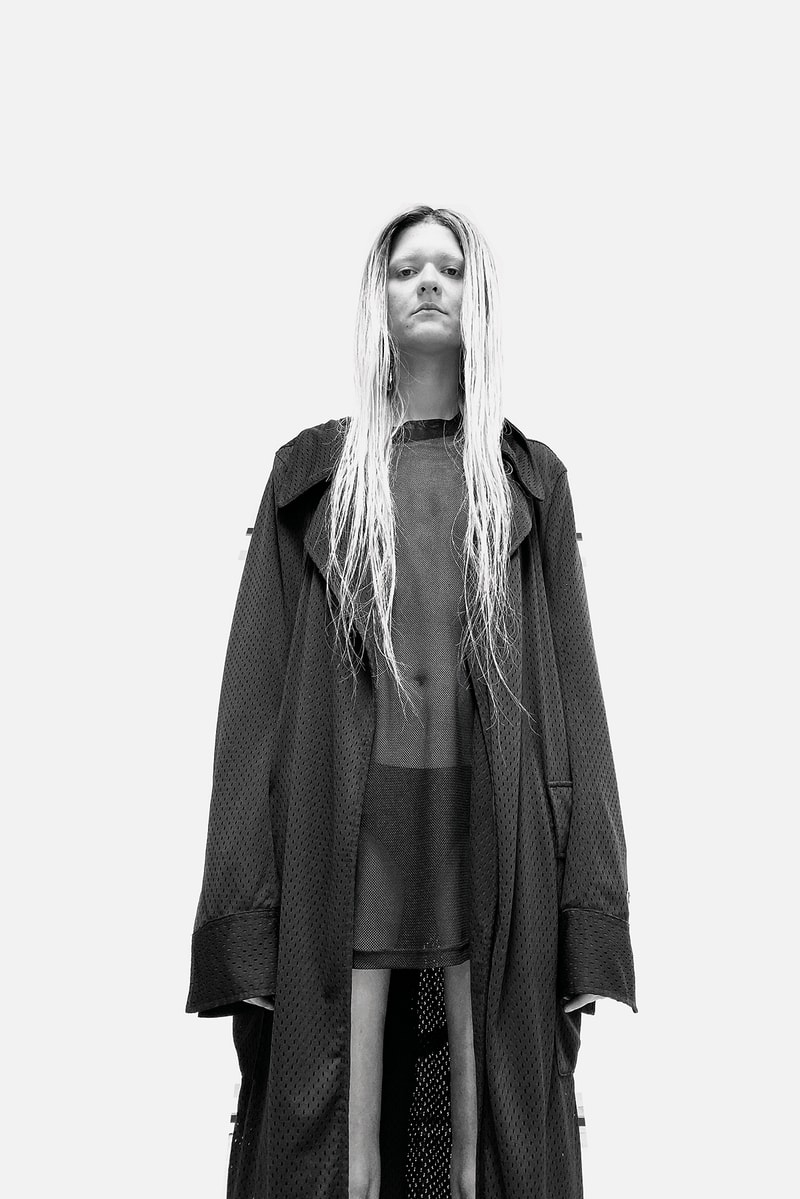 Rick Owens x Champion Collaboration Collection Campaign Coat Black Mesh Top