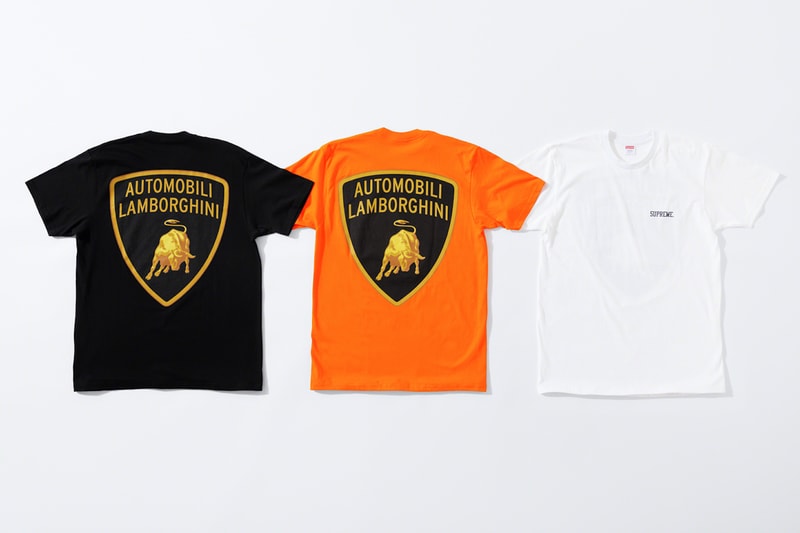 supreme automobili ferruccio lamborghini spring collaboration jackets t shirts beanies