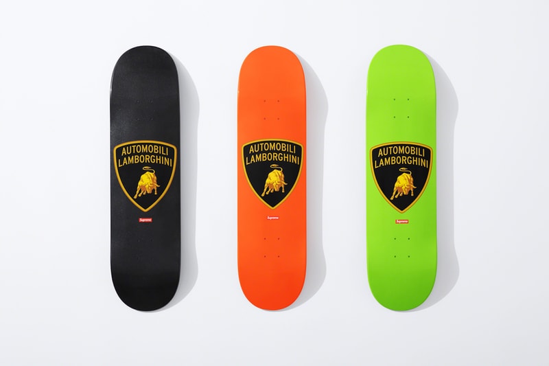 supreme automobili ferruccio lamborghini spring collaboration jackets t shirts beanies