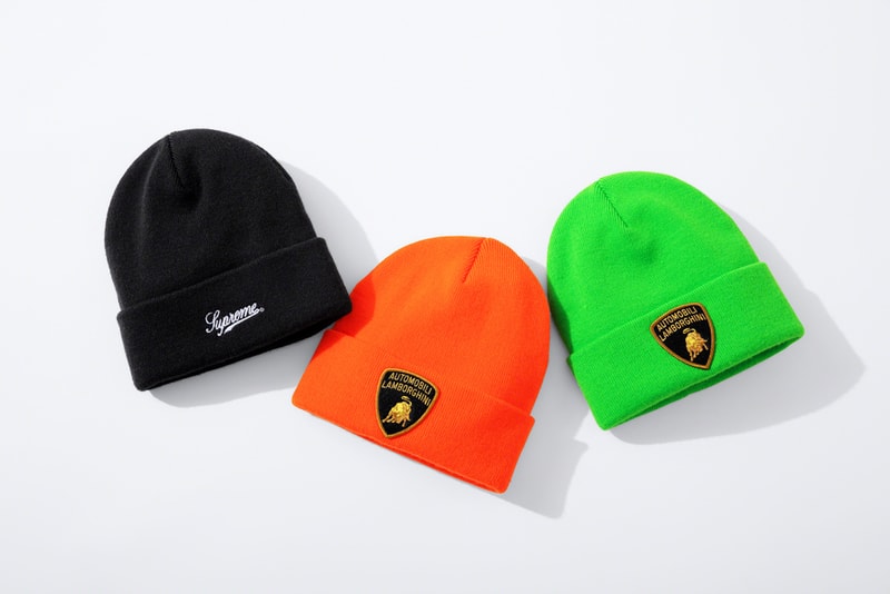 supreme automobili ferruccio lamborghini spring collaboration jackets t shirts beanies