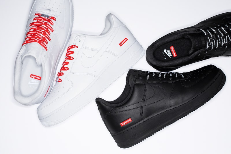 supreme nike air force 1 low sneakers white black red shoes footwear sneakerhead