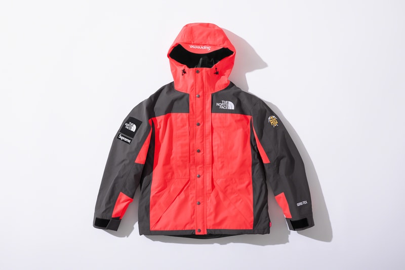 supreme the north face collaboration spring gore tex outerwear rtg jackets bags beanies black red neon green 