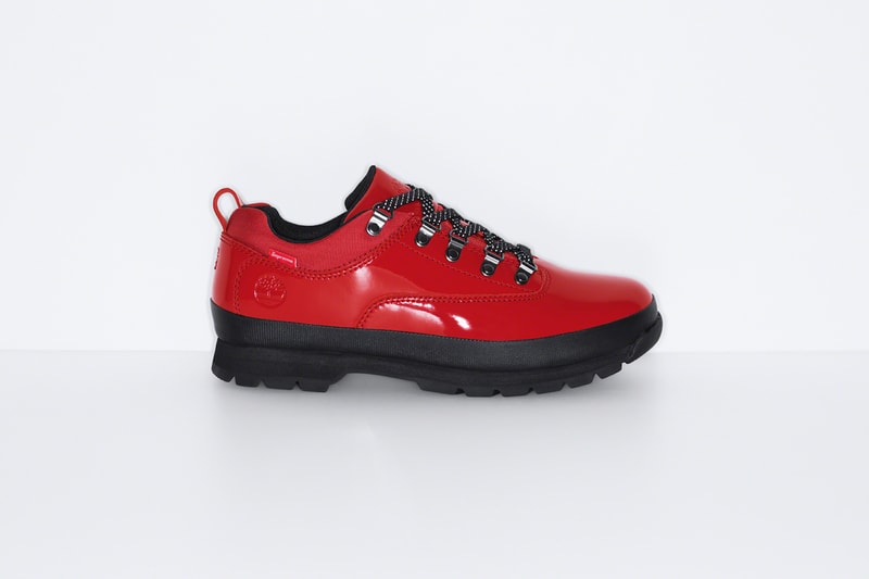 supreme timberland spring collaboration euro hiker low red yellow black shoes footwear 