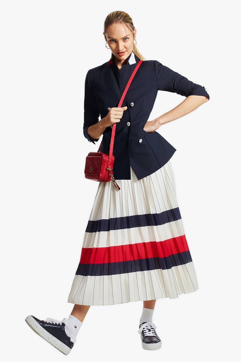 tommy hilfiger icons spring womens collection winnie harlow candice swanepoel campaign red white blue outerwear jackets
