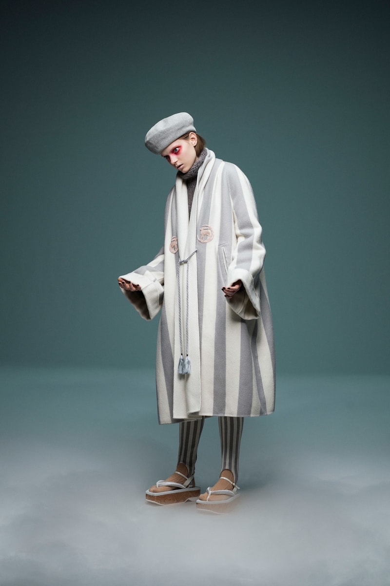 undercover jun takahashi paris fashion week fall winter womens collection lady macbeth akira kurosawa throne of blood gown jacket outerwear black maroon pants boots