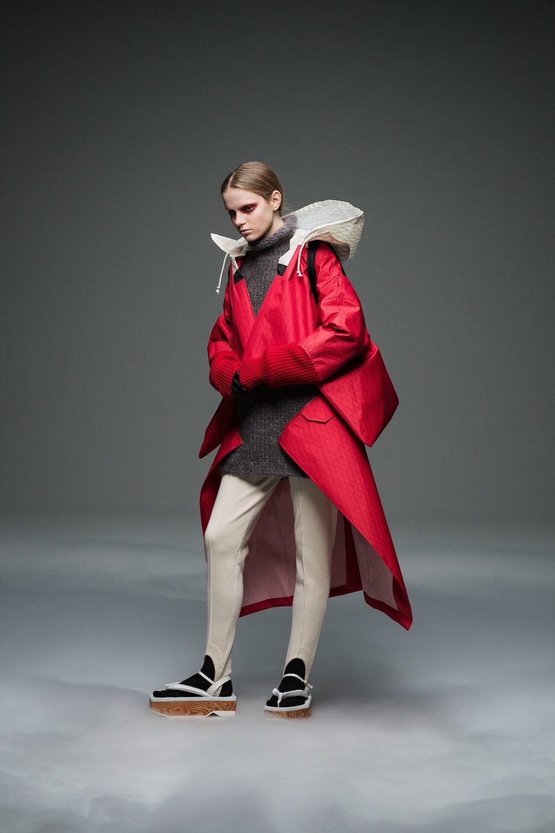 undercover jun takahashi paris fashion week fall winter womens collection lady macbeth akira kurosawa throne of blood gown jacket outerwear black maroon pants boots