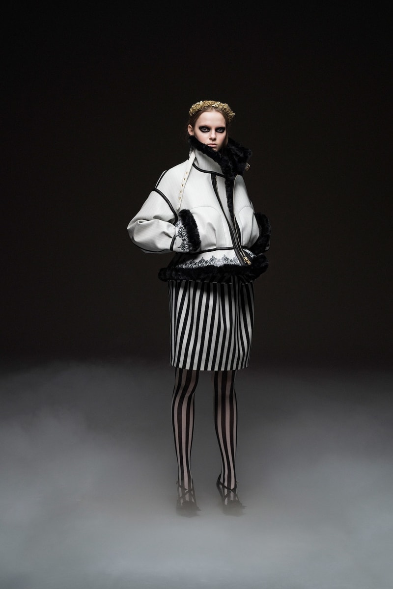 undercover jun takahashi paris fashion week fall winter womens collection lady macbeth akira kurosawa throne of blood gown jacket outerwear black maroon pants boots