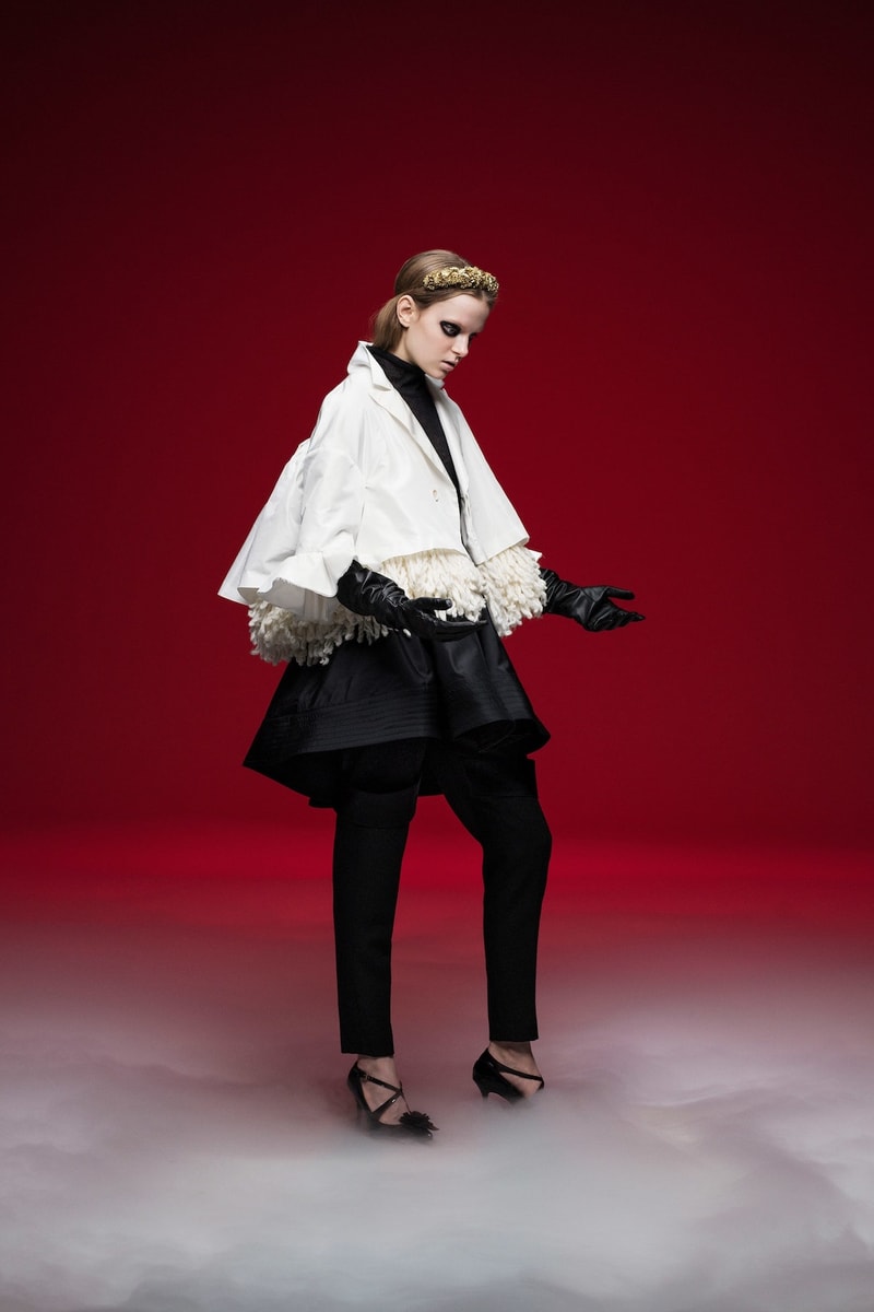 undercover jun takahashi paris fashion week fall winter womens collection lady macbeth akira kurosawa throne of blood gown jacket outerwear black maroon pants boots