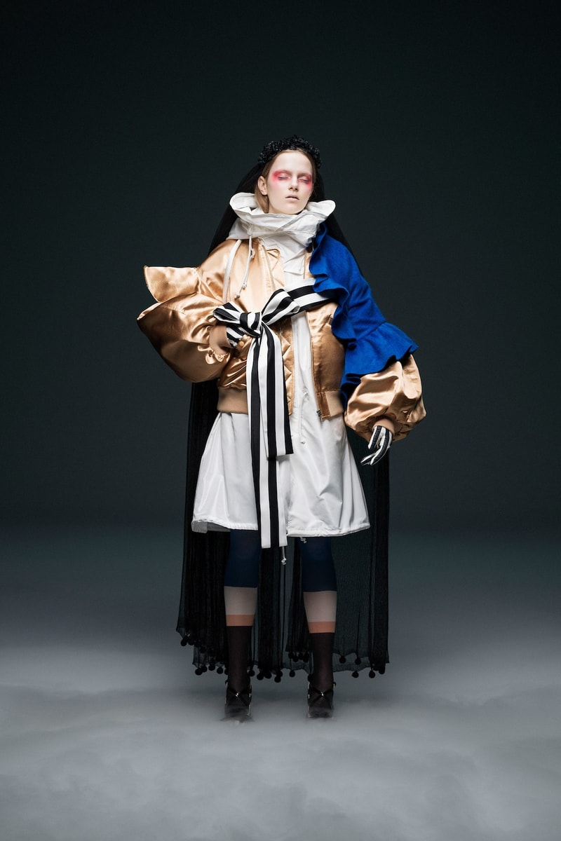 undercover jun takahashi paris fashion week fall winter womens collection lady macbeth akira kurosawa throne of blood gown jacket outerwear black maroon pants boots