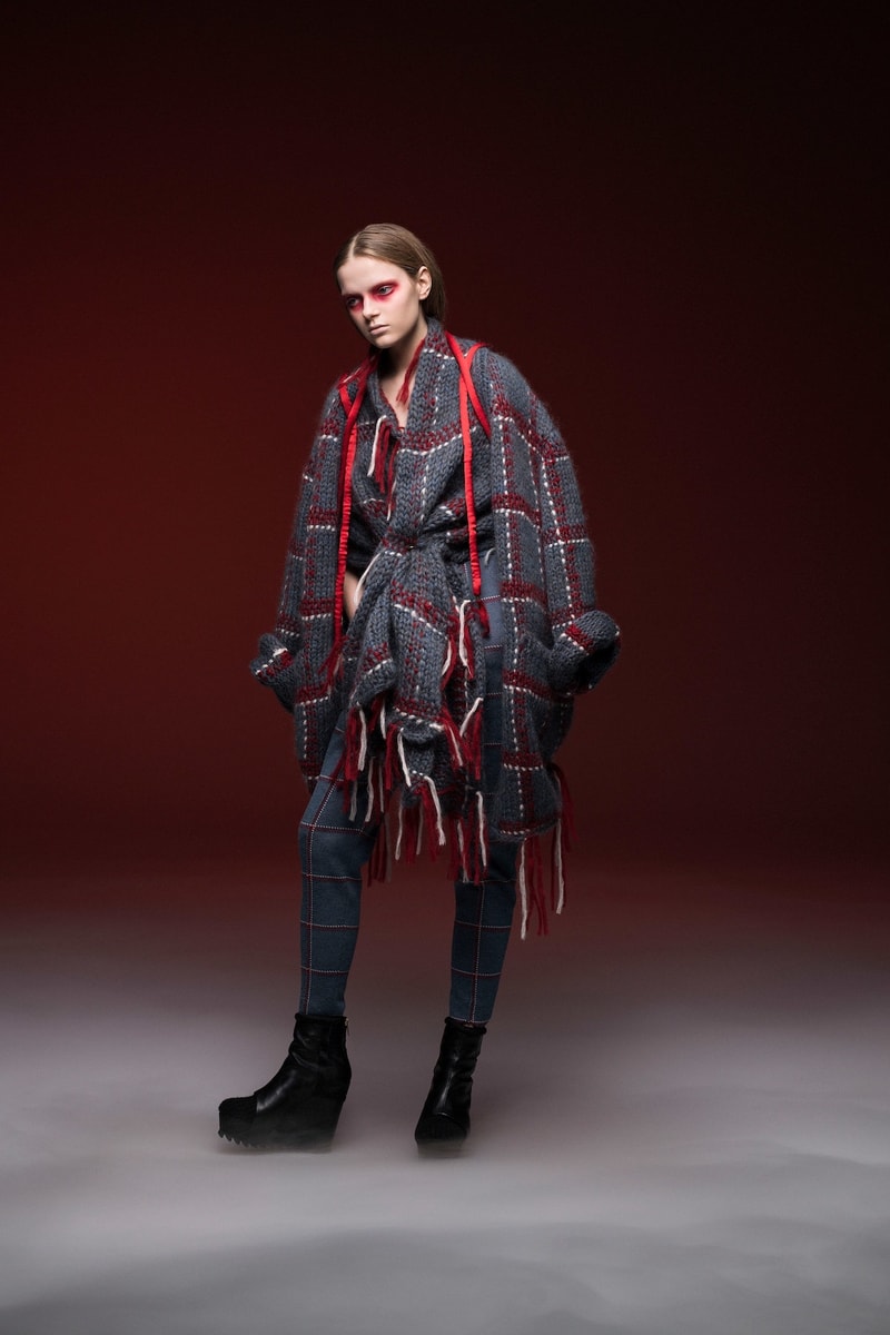 undercover jun takahashi paris fashion week fall winter womens collection lady macbeth akira kurosawa throne of blood gown jacket outerwear black maroon pants boots
