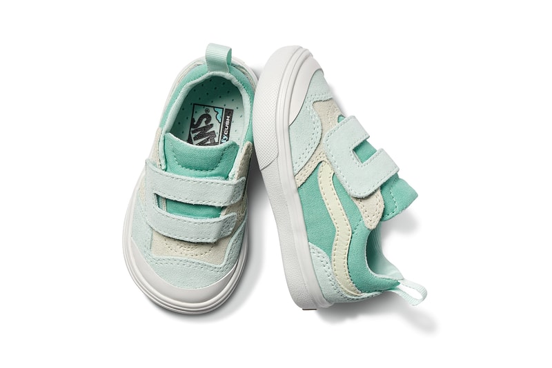 vans comfycush old new skool slip on sneakers autism awareness sensory inclusive charity donation checkered print hearts navy blue white 