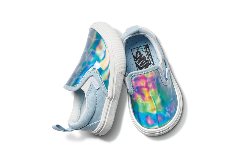 vans comfycush old new skool slip on sneakers autism awareness sensory inclusive charity donation checkered print hearts navy blue white 