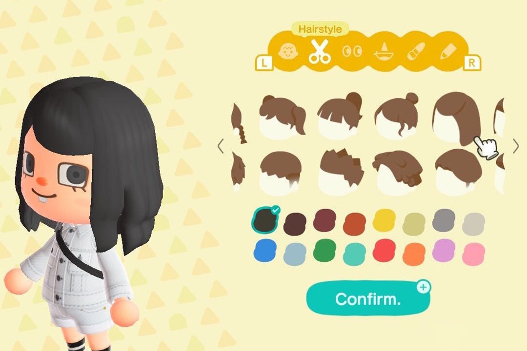 Animal Crossing New Horizons acnh Hairstyle Color Guide Nook Stop Miles