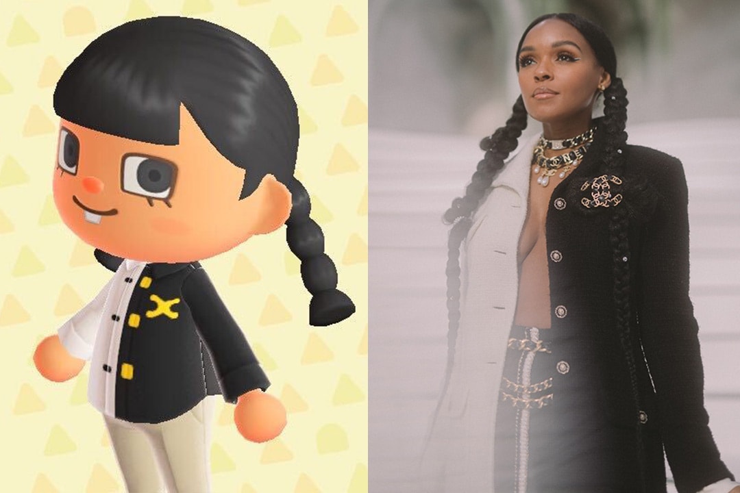 Animal Crossing New Horizons ACNH Hairstyle Color Nintendo Switch Janelle Monae Chanel Braids