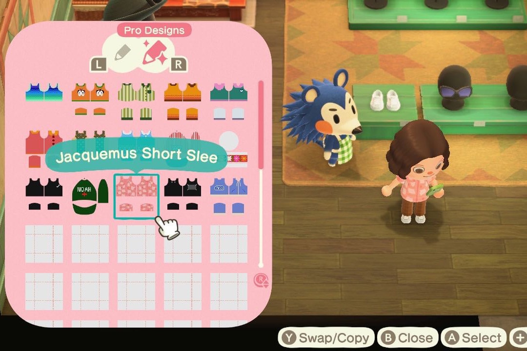 Animal Crossing New Horizons ACNH Nintendo Switch Outfit Customization Design Jacquemus Shirt