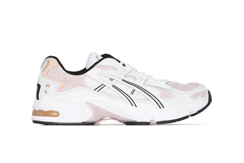ASICS Gel-Kayano Sneaker Blush Pink White Retro Dad Shoe Black Sole Laces