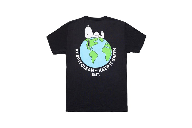 bait peanuts collaboration earth day sustainability upcycled black sweaters yellow t shirts fashion