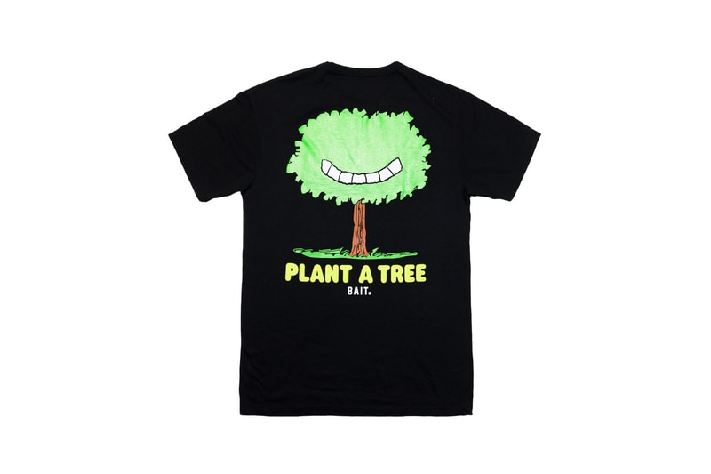 bait peanuts collaboration earth day sustainability upcycled black sweaters yellow t shirts fashion