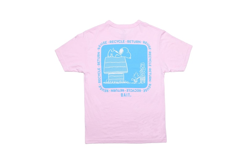 bait peanuts collaboration earth day sustainability upcycled black sweaters yellow t shirts fashion
