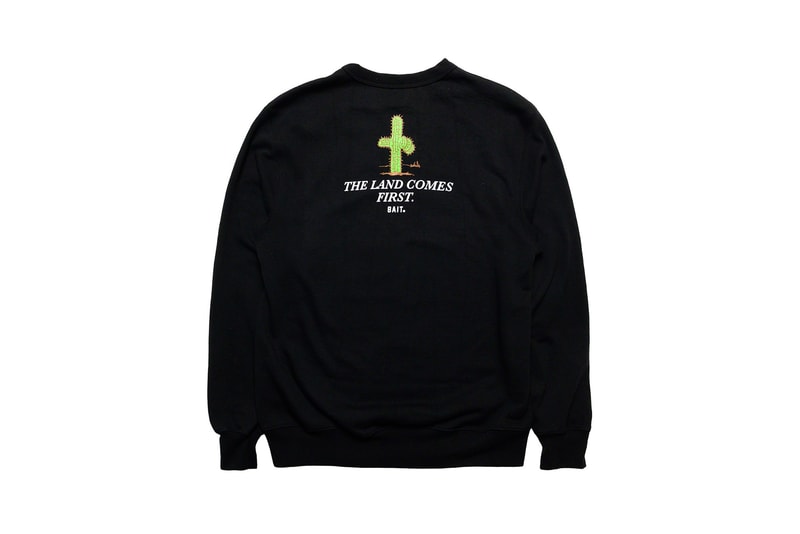 bait peanuts collaboration earth day sustainability upcycled black sweaters yellow t shirts fashion