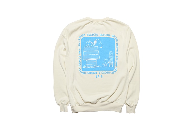 bait peanuts collaboration earth day sustainability upcycled black sweaters yellow t shirts fashion