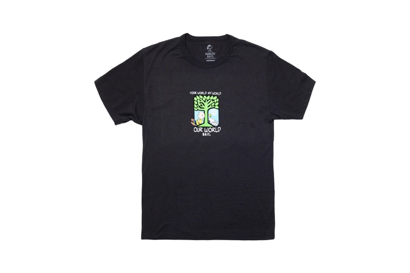 bait peanuts collaboration earth day sustainability upcycled black sweaters yellow t shirts fashion