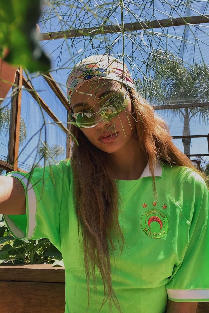 best celebrity style quarantine home fashion outfits kristen noel crawley marine serre shirt top sunglasses takashi murakami headscarf scarf 