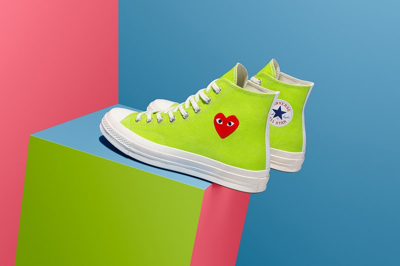COMME des GARÇONS PLAY x Converse Chuck 70 Green Sneaker Red Heart