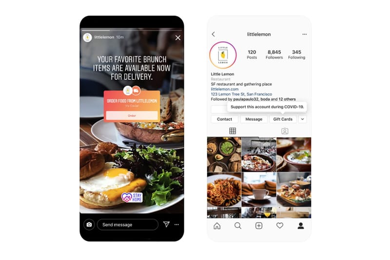Instagram Supports Small Businesses Amid COVID-19 by Enabling Food Delivery & Takeout Feature