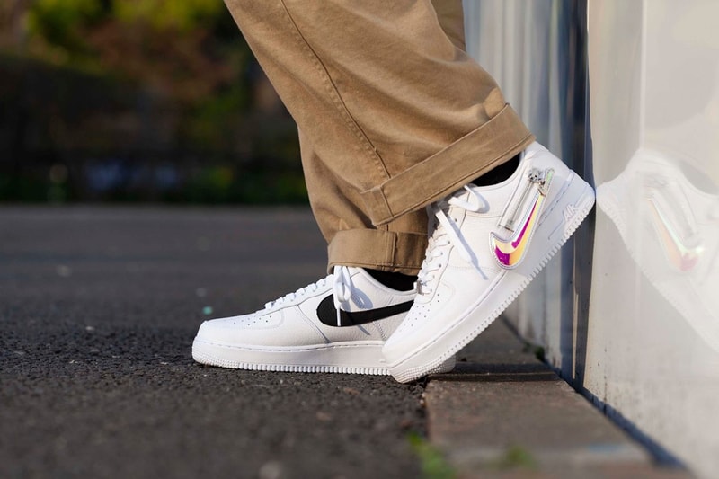 nike air force 1 07 premium zip swoosh pack sneakers white black neon pink green sneakerhead footwear shoes