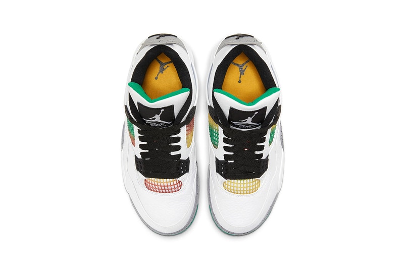 Nike Air Jordan 4 Retro Women's Do The Right Thing White Red Green Gold Rasta