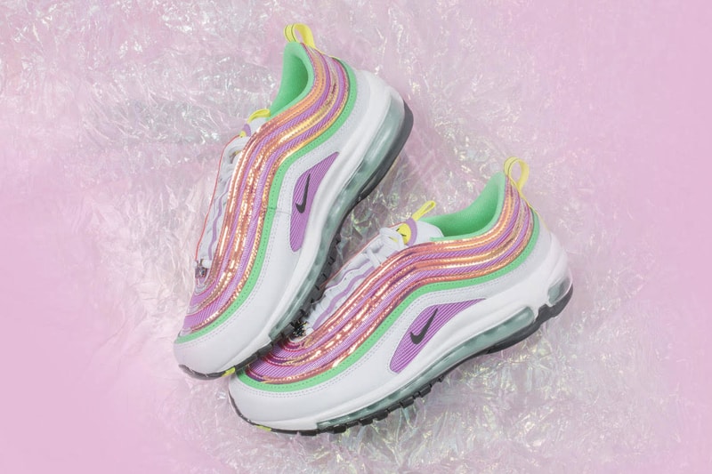 Nike Air Max 97 Metallic Pink Green Yellow Sneaker Release Spring Summer Colorway