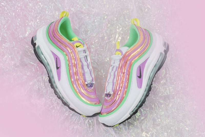 Nike Air Max 97 Metallic Pink Green Yellow Sneaker Release Spring Summer Colorway