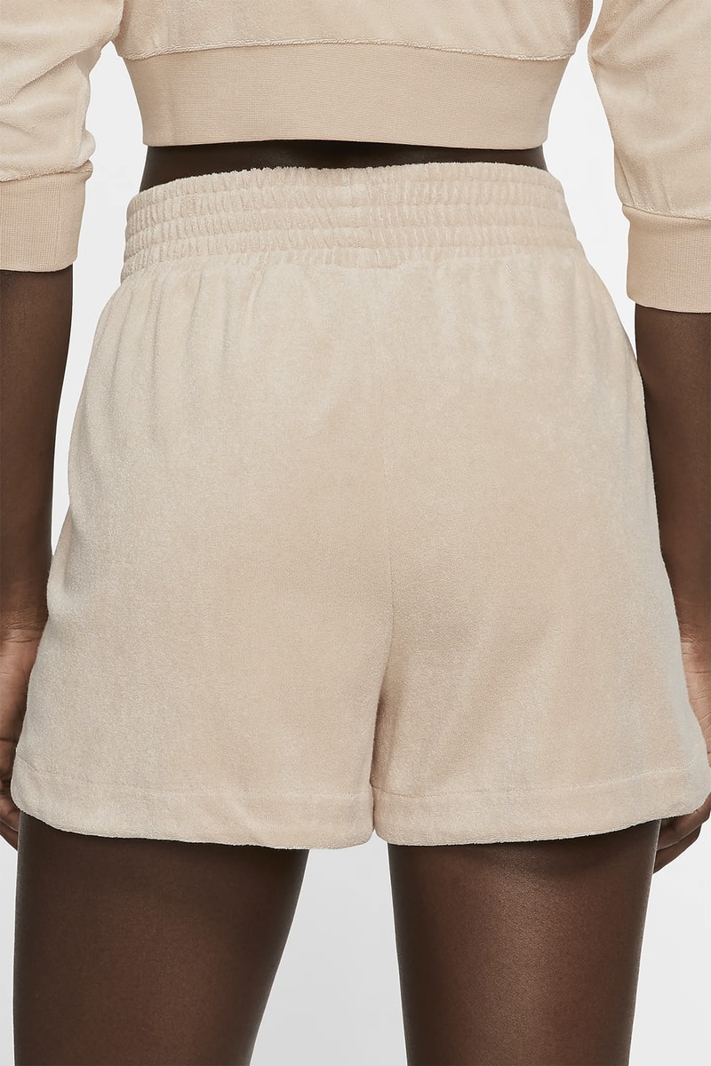 nike sportswear womens crewneck sweater shorts beige coral peach fashion 