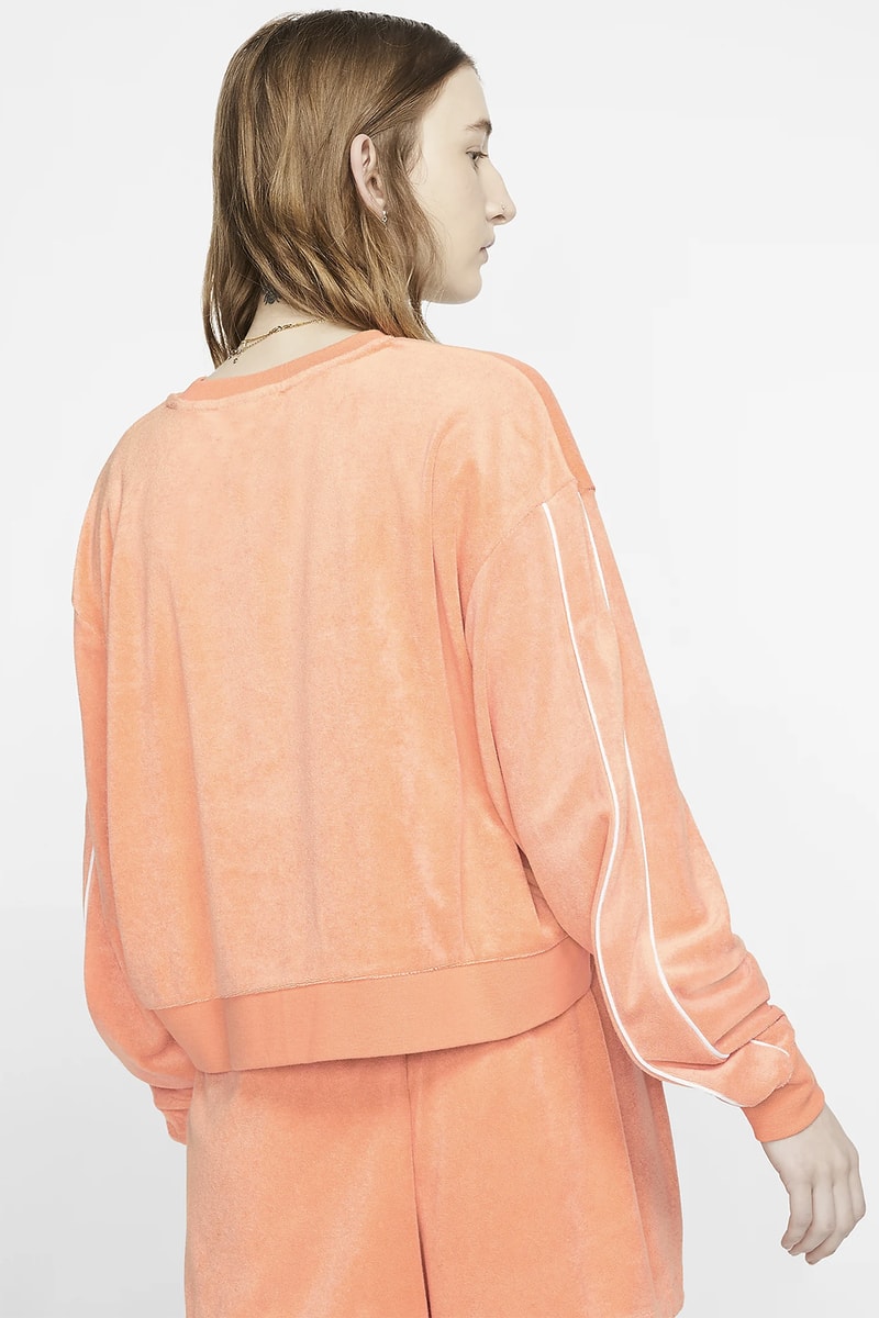 nike sportswear womens crewneck sweater shorts beige coral peach fashion 