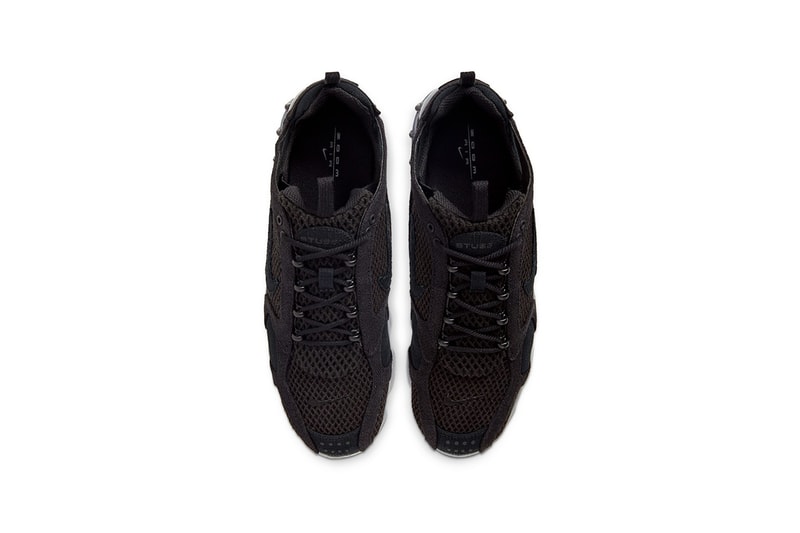 nike stussy air zoom spiridon cage 2 collaboration sneakers black gray sneakerhead footwear shoes