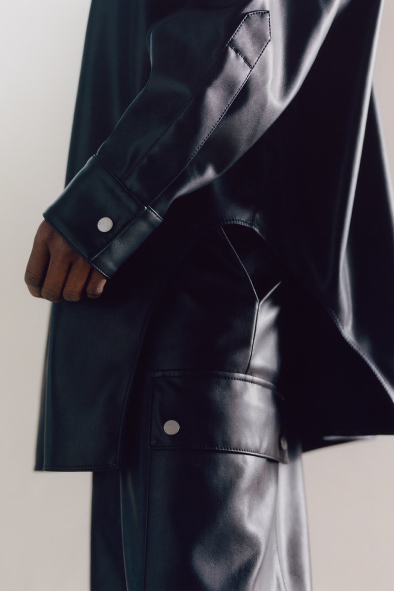 rihanna fenty faux leather 2 20 collection hoodies cargo pants black beige fashion clothes 