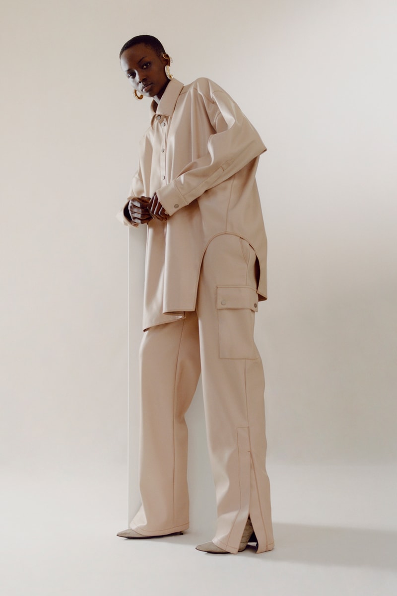 rihanna fenty faux leather 2 20 collection hoodies cargo pants black beige fashion clothes 